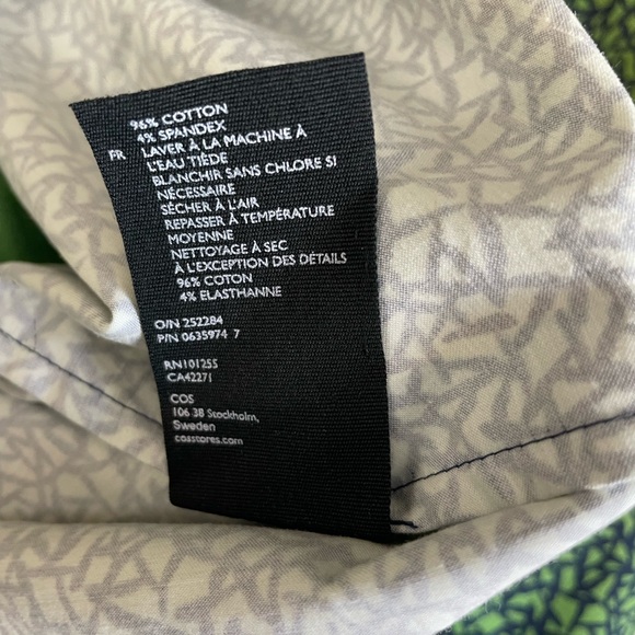 New COS stand collar a line poplin dress Kelly Green navy blue Patterned Dress 8 - Picture 9 of 16